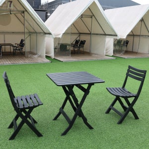 21세기트랜드 노틸 야외 캠핑 정원 테라스 베란다 접이식 플라스틱 테이블 의자 세트