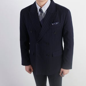 사반트 클래식 스트라이프 더블 수트 자켓 (2 color / 네이비)