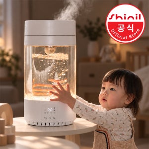신일 가열식 가습기 3.5L 대용량 유리 물멍 신생아 아기 가습기 화이트