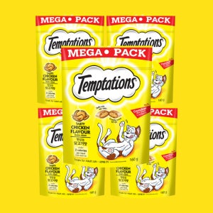 템테이션 메가팩 고양이 바삭한 과자 간식 닭고기맛, 160g, 5개