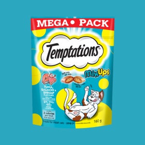 템테이션 메가팩 고양이 바삭한 과자 간식 참치+연어+새우, 160g, 1개