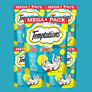 템테이션 메가팩 고양이 바삭한 과자 간식 참치+연어+새우, 160g, 5개