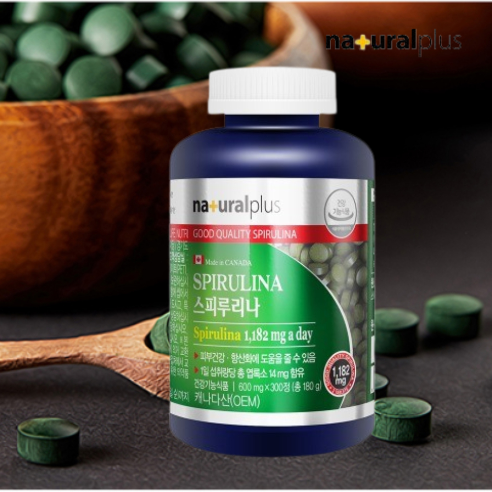 캐나다 스피루리나 <b>내츄럴플러스 피부</b>건강 항산화 스피루니나 300정 대용량