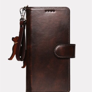 리퍼브 갤럭시S26울트라 클래식 아도방 가죽 자석잠금형 가죽케이스(투톤브라운)