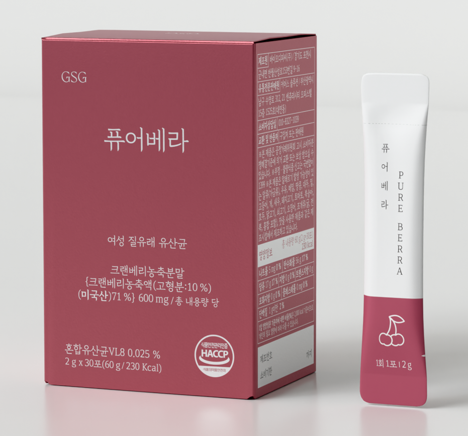 퓨어베라 크랜베리 유산균 여성 질 유래 유산균 디<b>만노스</b>