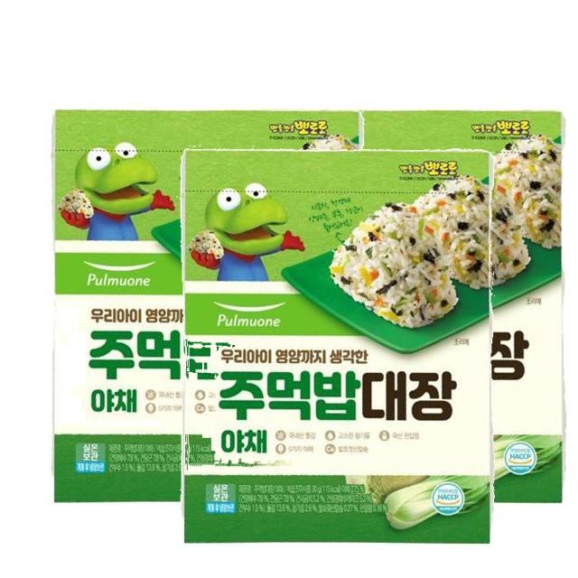 <b>풀무원</b> 주먹밥 <b>대장</b> 야채 30g 완 3개 후리가케 맛가루 밥토핑 밥반찬
