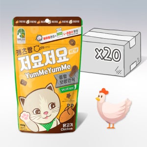 캐츠랑 저요저요 치석제거 이빨과자 고양이 간식 닭고기, 150g, 20개