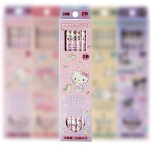 산리오 일본 생산 고품질 연필 2B 12자루 세트 헬로키티