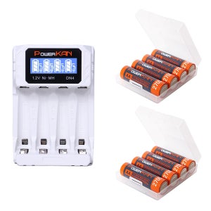 POWERKAN 고용량 AA충전지+충전기세트 2700mAh 8개입 DN4 충전기 1개