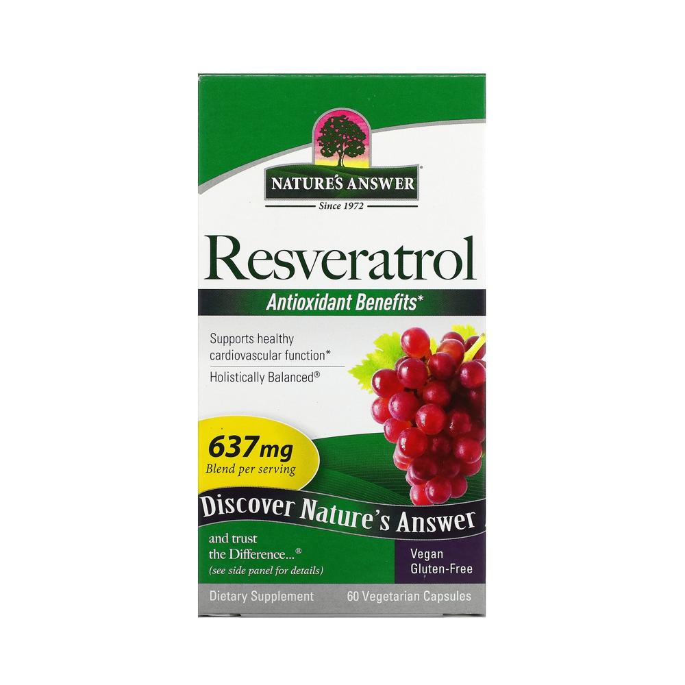 네이쳐스앤서 <b>레스베라트롤 637mg</b> 베지 캡슐 60정 비타민C 케르세틴