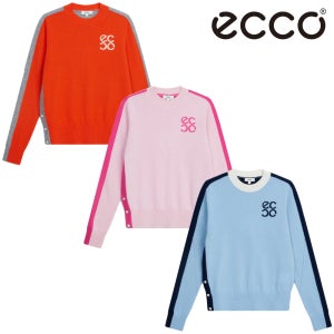 에코 골프웨어 여성 골프 니트 캐시미어 풀오버 라운드 긴팔 방한 티셔츠 RDCPU20010