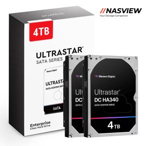 WD Ultrastar HA340 데이터센터 서버 NAS 용 하드디스크 2팩 256MB, 4TB