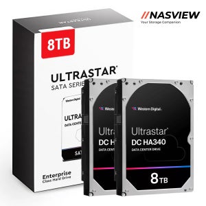 WD Ultrastar HA340 데이터센터 서버 NAS 용 하드디스크 2팩 256MB, 8TB