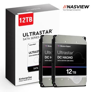 WD Ultrastar HA340 데이터센터 서버 NAS 용 하드디스크 2 PACK 512MB, 12TB