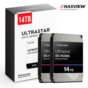 WD Ultrastar HC555 데이터센터 서버 NAS 용 하드디스크 2팩 512MB, 14TB