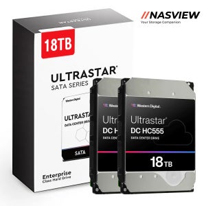 WD Ultrastar HC555 데이터센터 서버 NAS 용 하드디스크 2팩 512MB, 18TB
