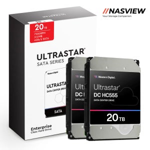 WD Ultrastar HC555 데이터센터 서버 NAS 용 하드디스크 2팩 512MB, 20TB