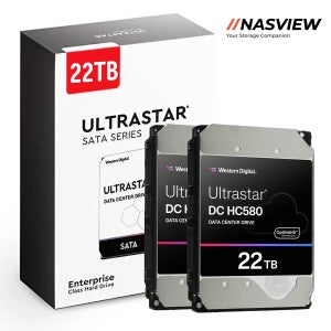 WD Ultrastar HC580 데이터센터 서버 NAS 용 하드디스크 2팩 512MB, 22TB