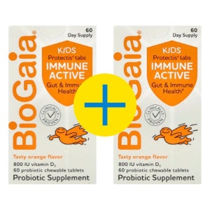1+1 바이오가이아 키즈 이뮨 액티브 루테리 유산균 비타민D 츄어블 60정