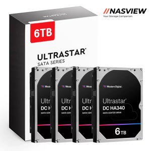 WD Ultrastar HA340 데이터센터 서버 NAS HDD 4팩 256MB, 6TB