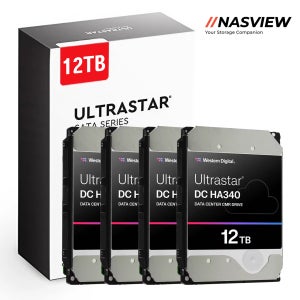 WD Ultrastar HA340 데이터센터 서버 NAS HDD 4팩 512MB, 12TB