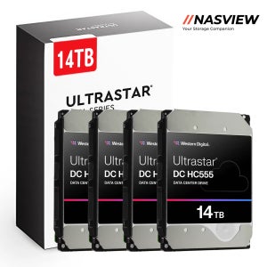 WD Ultrastar HC555 데이터센터 서버 NAS 용 하드디스크 4 PACK 512MB, 14TB