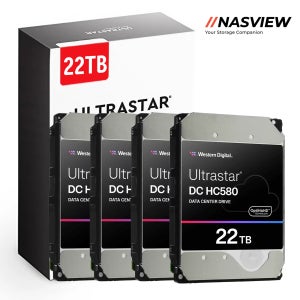 WD Ultrastar HC580 데이터센터 서버 NAS HDD 4팩 512MB, 22TB