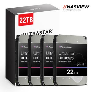WD Ultrastar HC570 데이터센터 서버 NAS 용 하드디스크 4 PACK 512MB, 22TB