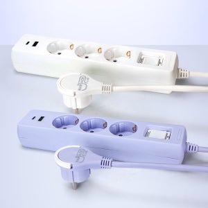 디자인 컬러 접지 고용량 멀티탭 슬림 납작 플러그 C타입 USB 멀티콘센트 3구 3m