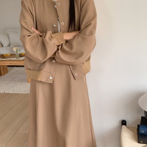 빅사이즈 여자 봄 가을 간절기 집업 치마 투피스 세트 군살커버 점퍼 스커트 셋업 여리핏