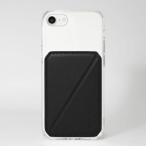 아이폰카드케이스 2장 수납 스탠드 변색방지 투명 케이스 팬텀블랙, 아이폰7-8-SE2-SE3 공용