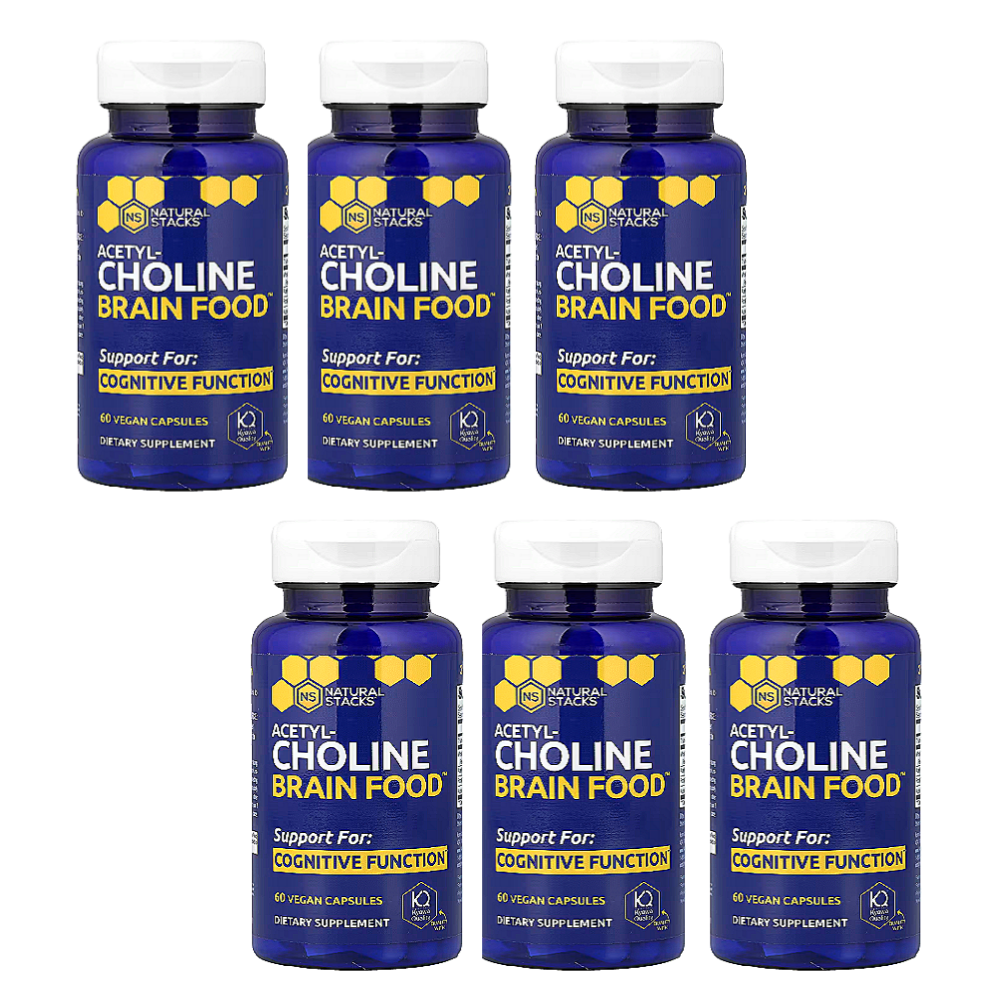 내추럴스택스 <b>브레인 푸드</b> <b>아세틸콜린</b> 60정 6개