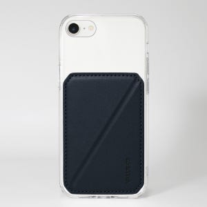 아이폰카드케이스 2장 수납 스탠드 변색방지 투명 케이스 다크네이비, 아이폰7-8-SE2-SE3 공용