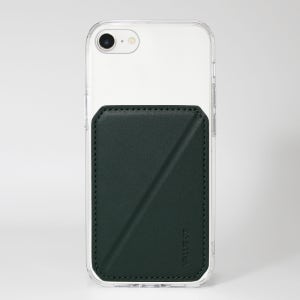 아이폰카드케이스 2장 수납 스탠드 변색방지 투명 케이스 딥그린, 아이폰7-8-SE2-SE3 공용