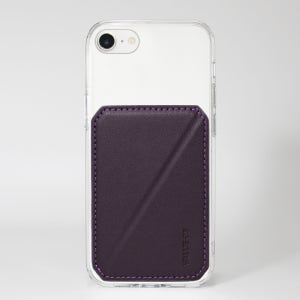 아이폰카드케이스 2장 수납 스탠드 변색방지 투명 케이스 딥퍼플, 아이폰7-8-SE2-SE3 공용