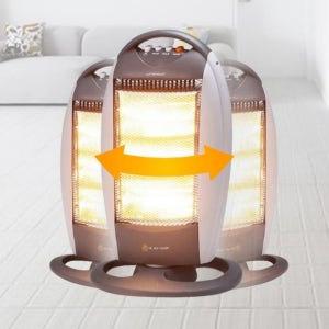 유니맥스 전기 히터 umh-4304 스토브 할로겐 석영관 터보 난로 가정용 회전형 3구