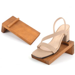 안정적인 거치 흘러내림 방지 경사형 원목 우드 신발진열대 1P
