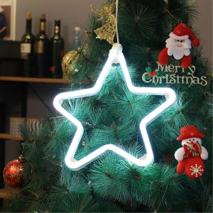 LED 네온플렉스 별 DC24V 30Cm 무점멸 화이트 크리스마스 트리 장식