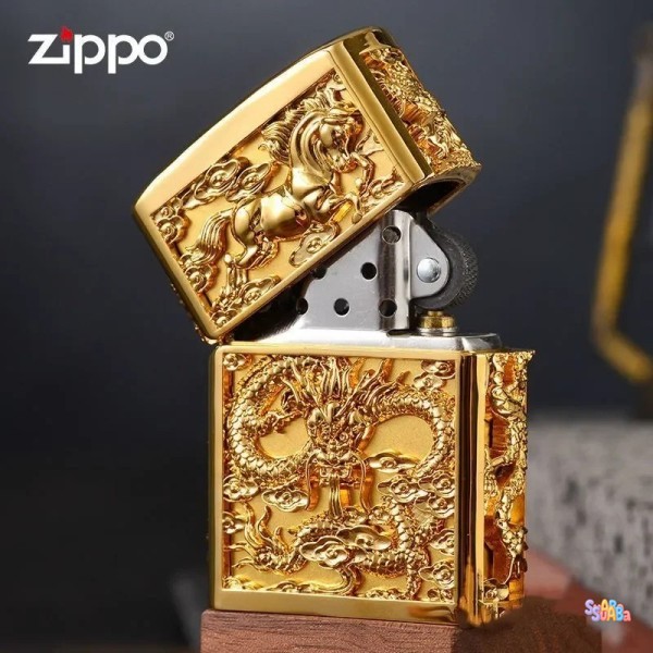 짚업po 라이터 Golden <b>Copper</b> Dragon 방풍 컬렉션박스 포함