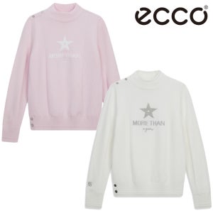 에코 골프웨어 여성 골프 니트 모크넥 캐시미어 방풍 풀오버 긴팔 티셔츠 RDCPU20030