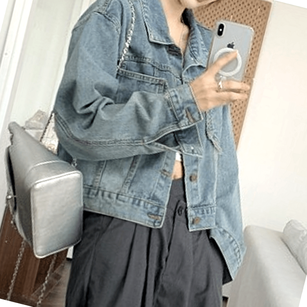 청자켓 루즈핏 데님 잠바 여성 데일리 봄 가을