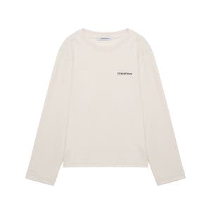 꼬모노보 이집트 기자면 자수 스웻 티셔츠 여성 라운드넥 기본