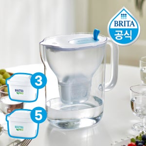 [N단독] 브리타 정수기 스타일XL 3.6L 블루+기본1입+퓨어 4입+라임3입