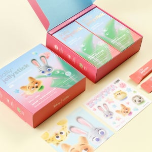 [주토피아 에디션] 디즈니 데일리 젤리스틱 알로에 이뮨&슈가컷 2박스 + 스티커 포함