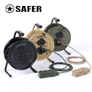 캠핑 전기 릴선 15M 4구 국산 세이퍼 리드선 전기선 작업선 캠핑용 온풍기 난로 히터