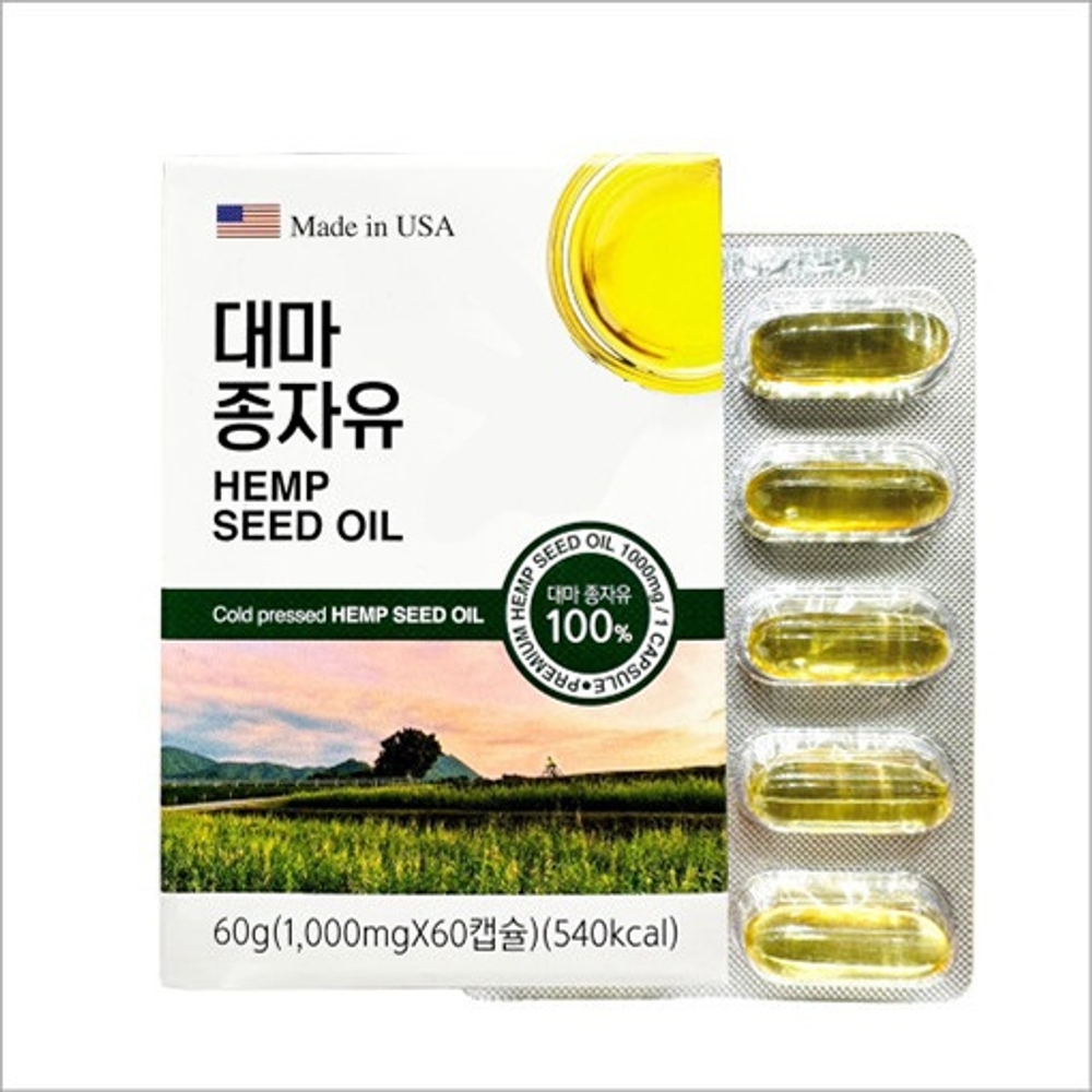 <b>뉴트</b>리움 대마종자유 1000mg, 60캡슐, 4개