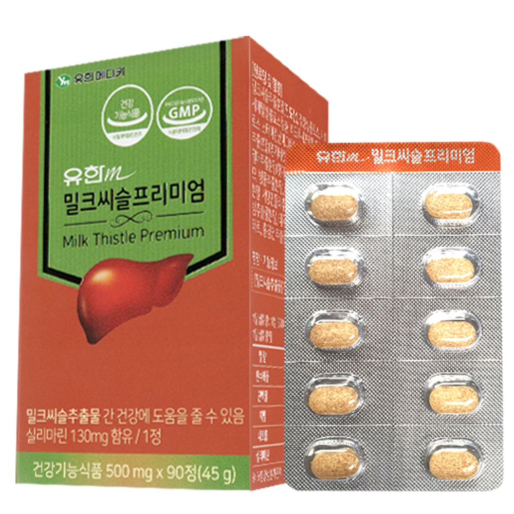 유한m 밀크씨슬 프리미엄 90정X4 간건강 고함량 밀크씨슬 간영양제
