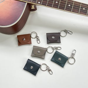 가죽 일렉 통 기타 피크 케이스 키링 홀더