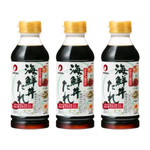 오타후쿠 카이센동 타레 돈부리 덮밥 소스 즈케동 사케동 텐동 간장계란밥 300ml, 3개