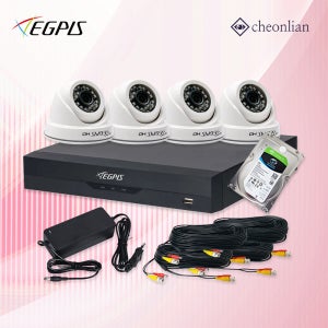이지피스 500만화소 실내4대 CCTV 풀세트 이지뷰 4채널 녹화기 (1TB포함)